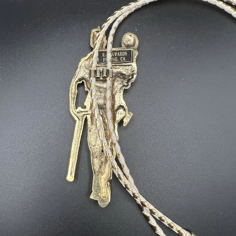 Shriners Masonic Freemason Girl Child Gold Tone‎ Metal Bolo Tie AC Awards